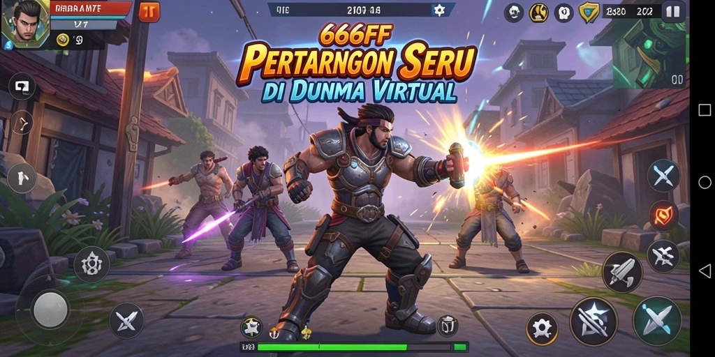 Gameplay Fighting intens dalam 666FF dengan pertarungan penuh aksi.