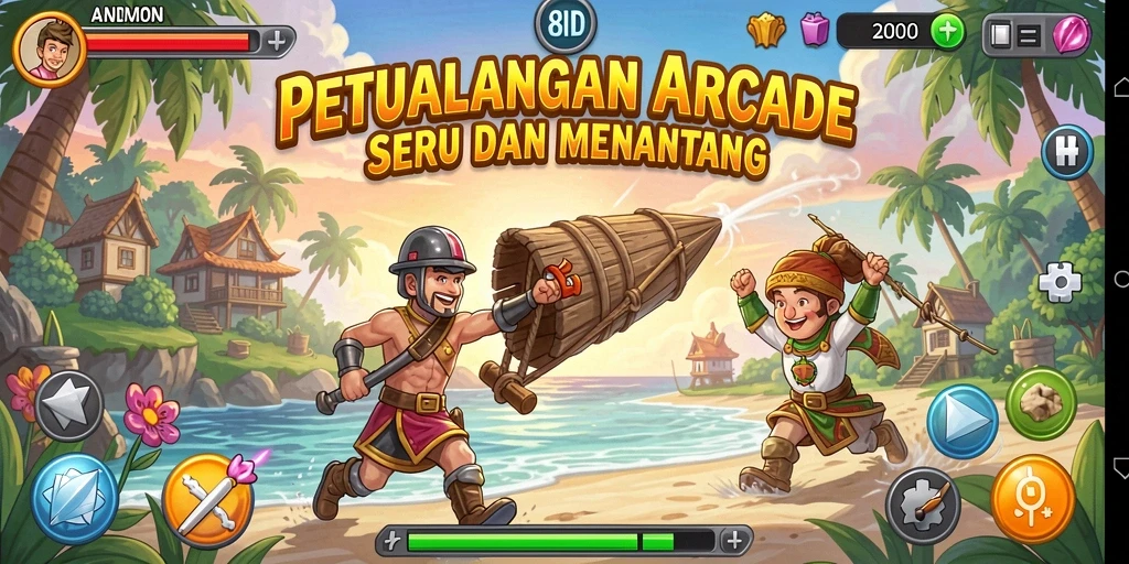 Screenshot gameplay 8ID yang menampilkan aksi seru di level arcade.