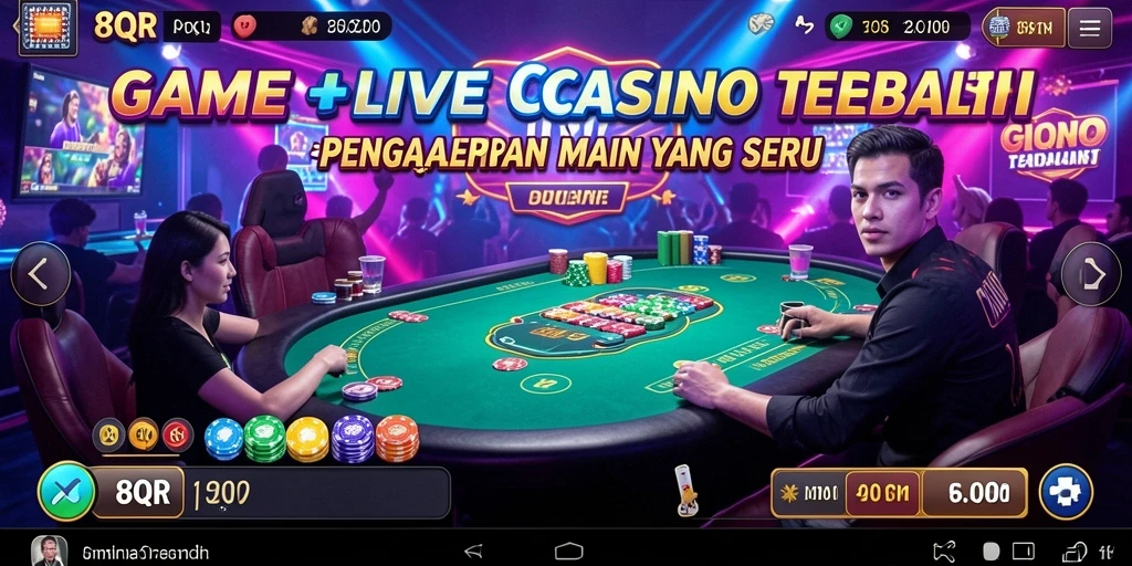 Screenshot dari gameplay Live Casino yang mendebarkan di 8QR.