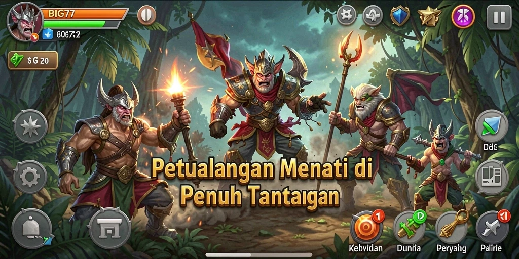Tampilan gameplay yang seru dan menantang dalam BIG77.