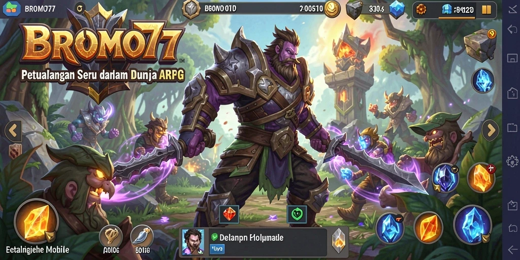 Tampilan gameplay intens dalam BROMO77 yang menampilkan aksi seru.