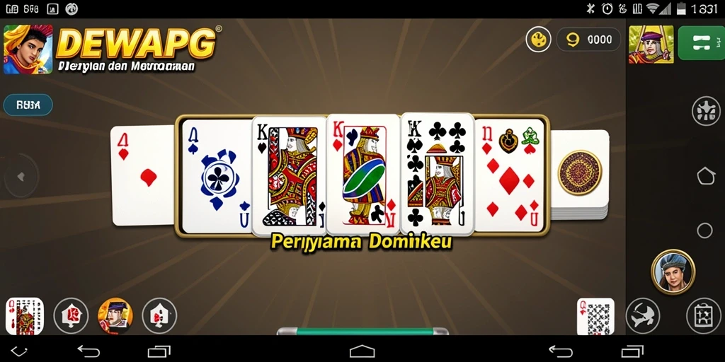 Tampilan gameplay seru di DEWAPG dengan kartu Domino.
