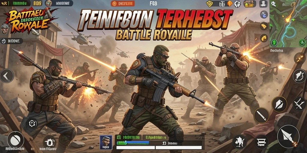 Gameplay seru dalam pertempuran Battle Royale.