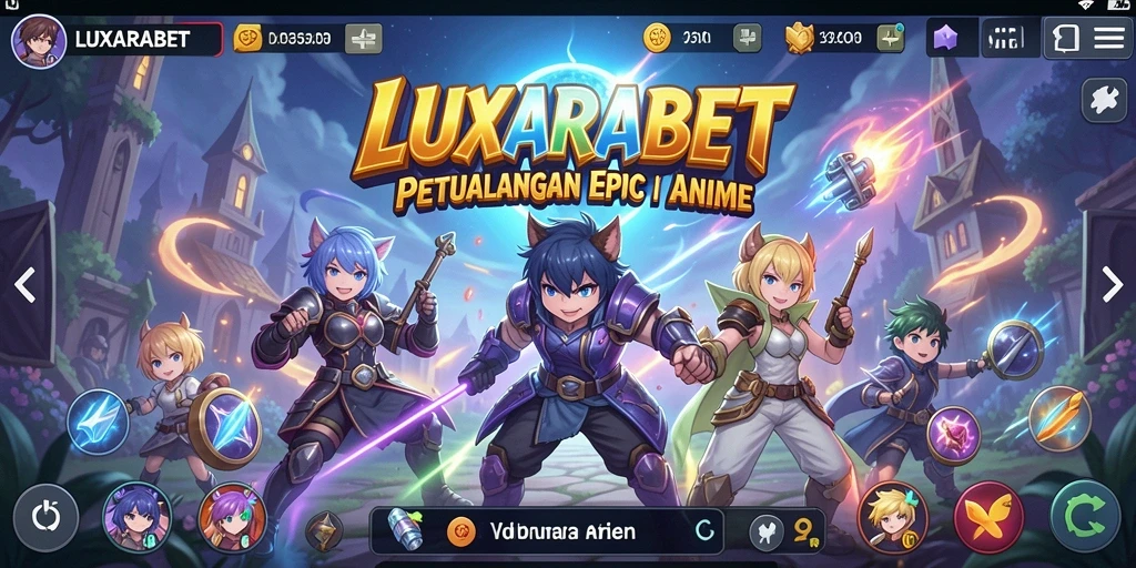 Tampilan gameplay LUXARABET dengan karakter anime yang menarik.