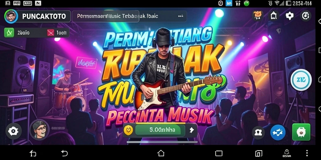 Tampilan visual menarik saat bermain musik di PUNCAKTOTO.