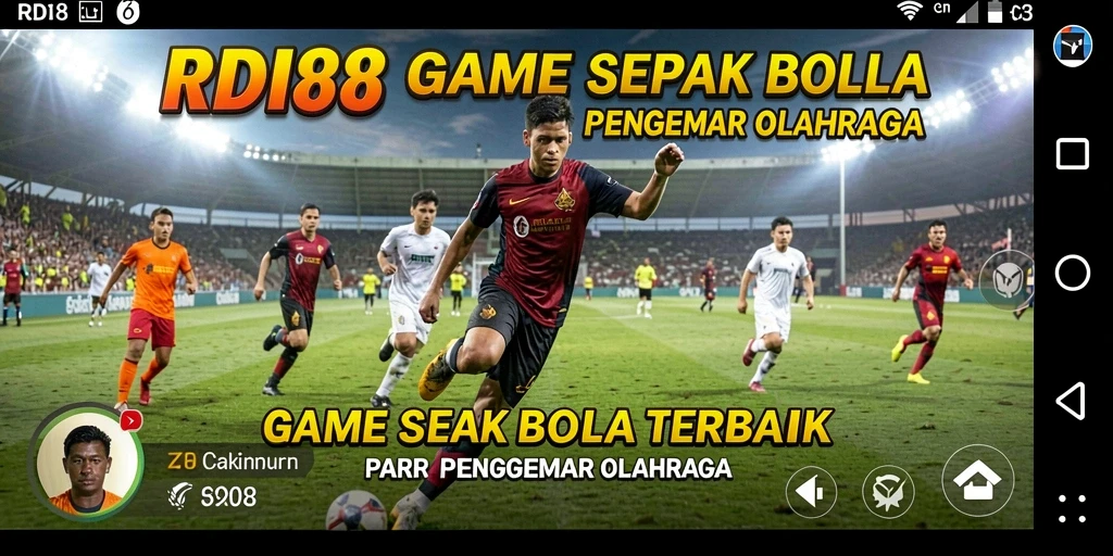 Screenshot RDI88 menampilkan pemain melakukan tendangan bebas dalam pertandingan sepak bola.
