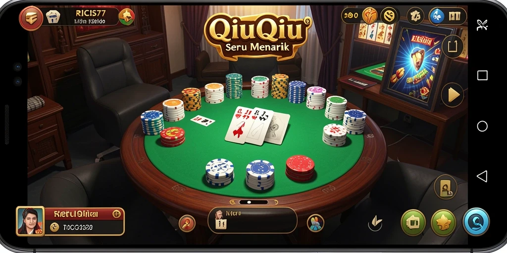 Tampilan gameplay QiuQiu yang menegangkan di RICIS77.