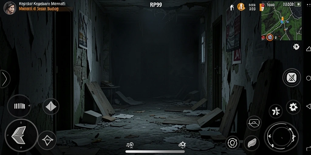 Screenshot utama RP99 menunjukkan momen menegangkan dalam gameplay.