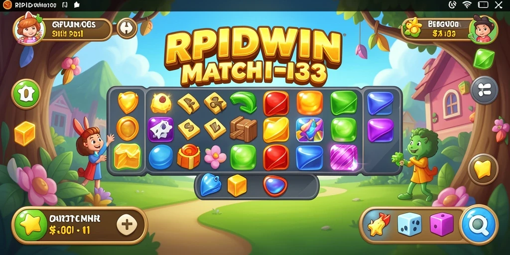 Tampilan menarik dari gameplay RPIDWIN dalam genre Match-3.
