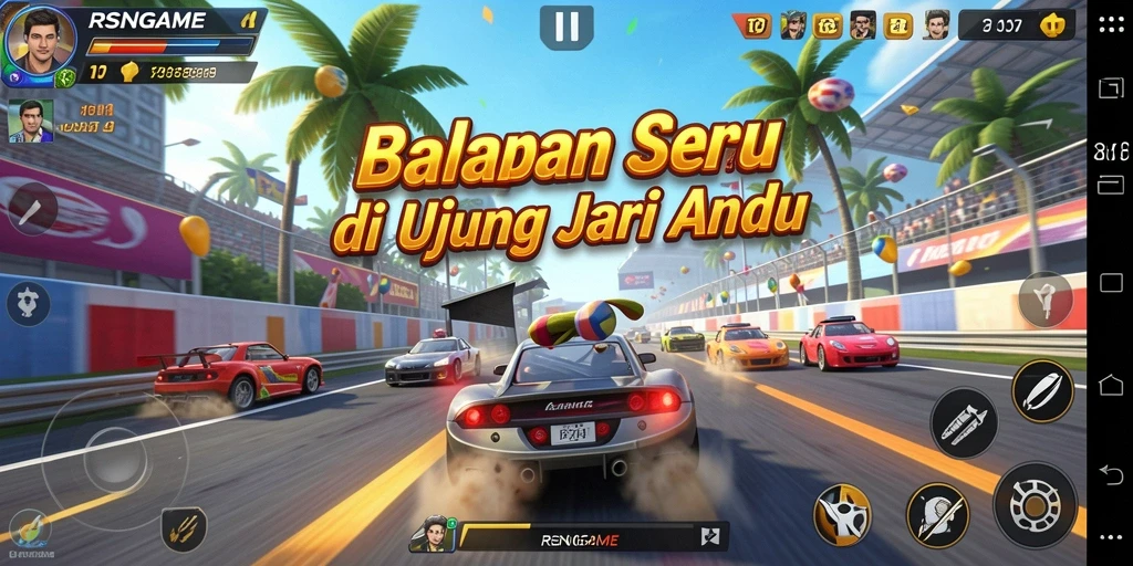 Gameplay menegangkan dengan balapan seru dan aksi cepat di RSNGAME.