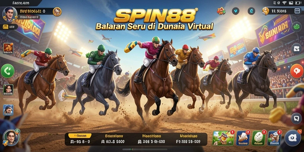 Gambaran gameplay balapan seru SPIN88 dengan mobil cepat dan lintasan berkelok.