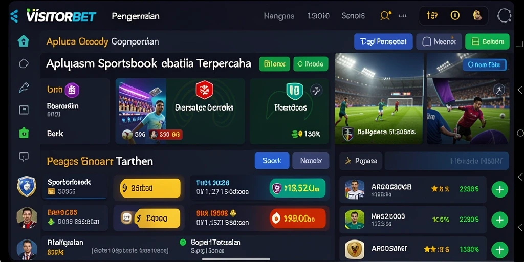 Tampilan menarik dari gameplay aplikasi Sportsbook VISITORBET.