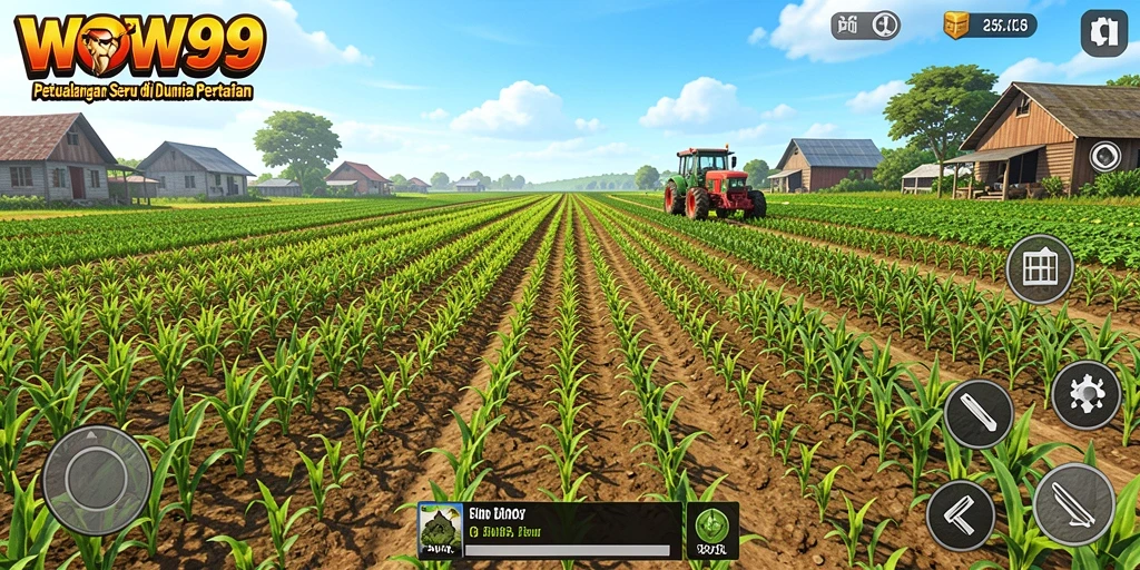 Tampilan gameplay WOW99 dengan aktivitas berkebun yang menarik.