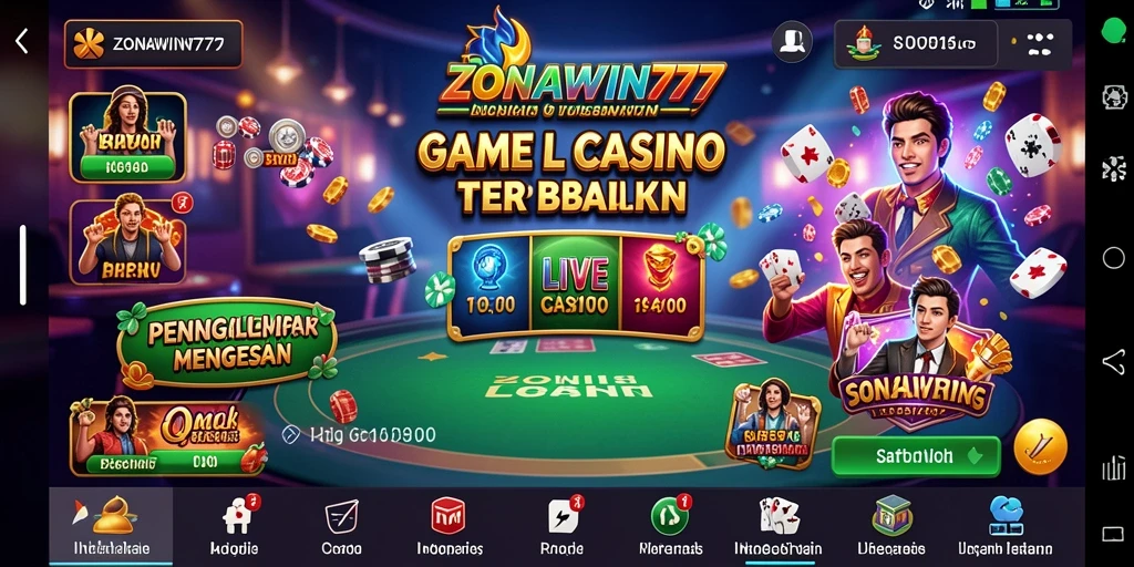 Screenshot utama ZONAWIN777 menunjukkan dealer langsung dan gameplay yang menarik.
